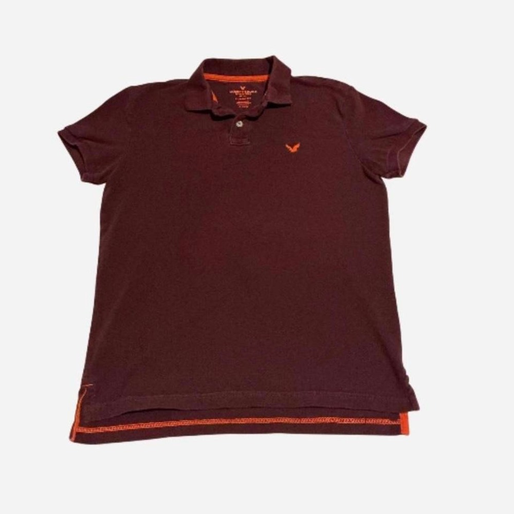 Maroon or Burgundy American Eagle polo shirt‎ #preppy #maroon #americaneagle